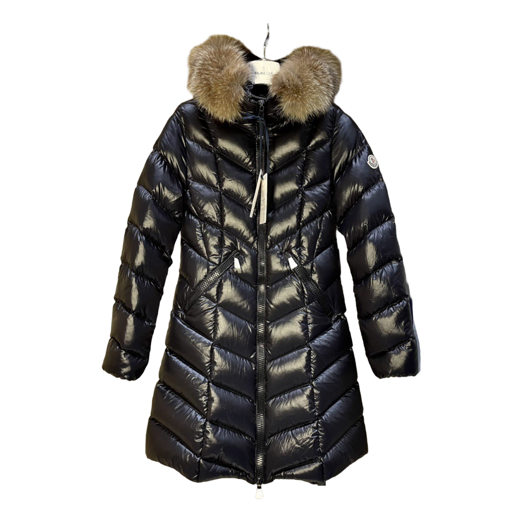 Moncler Fulmarus Chevron-Quilted Hooded Puffer Coat | Black | Premium Down