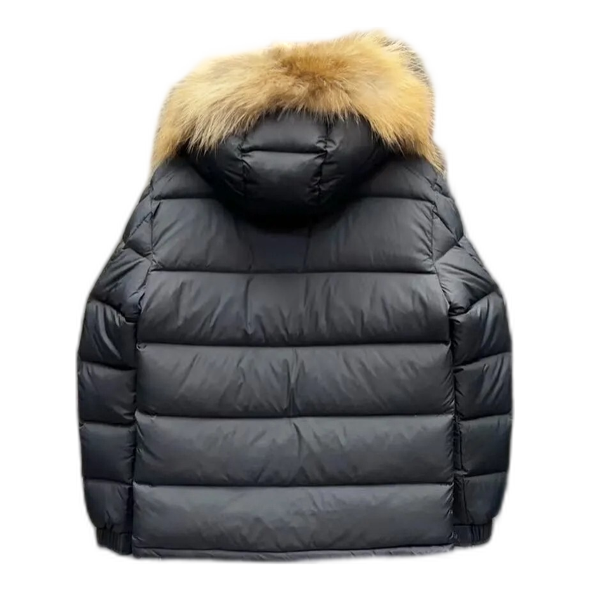 Moncler Fur-Trim Hooded Short Puffer Jacket | Black | Cropped Silhouette