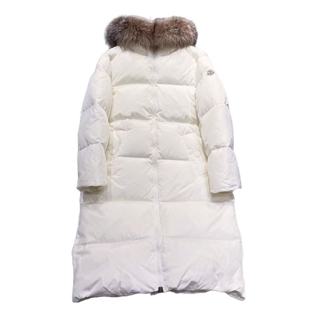 Moncler Marrionnier Long Puffer Coat | Ivory | Premium Down