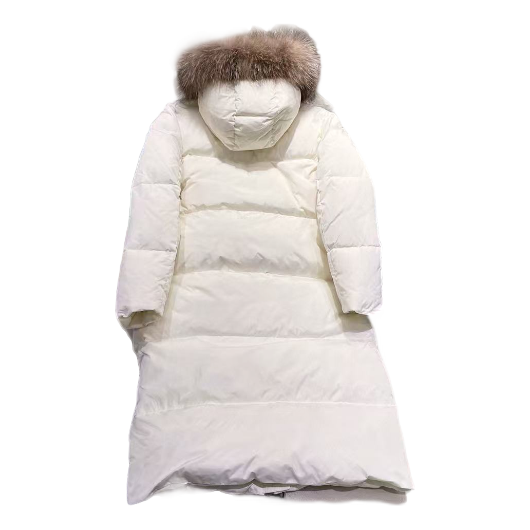Moncler Marrionnier Long Puffer Coat | Ivory | Premium Down