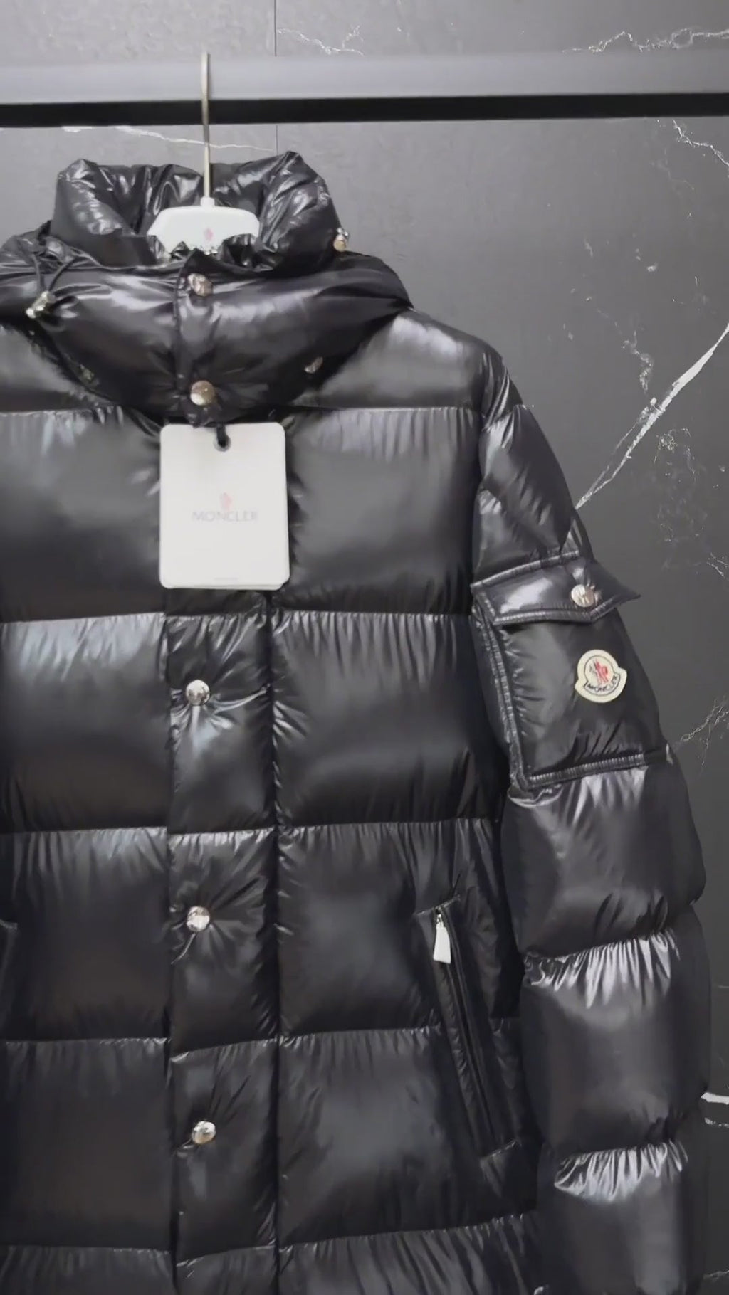Moncler Hanoverian Glossy Hooded Long Puffer Coat | Premium Down | Full Length