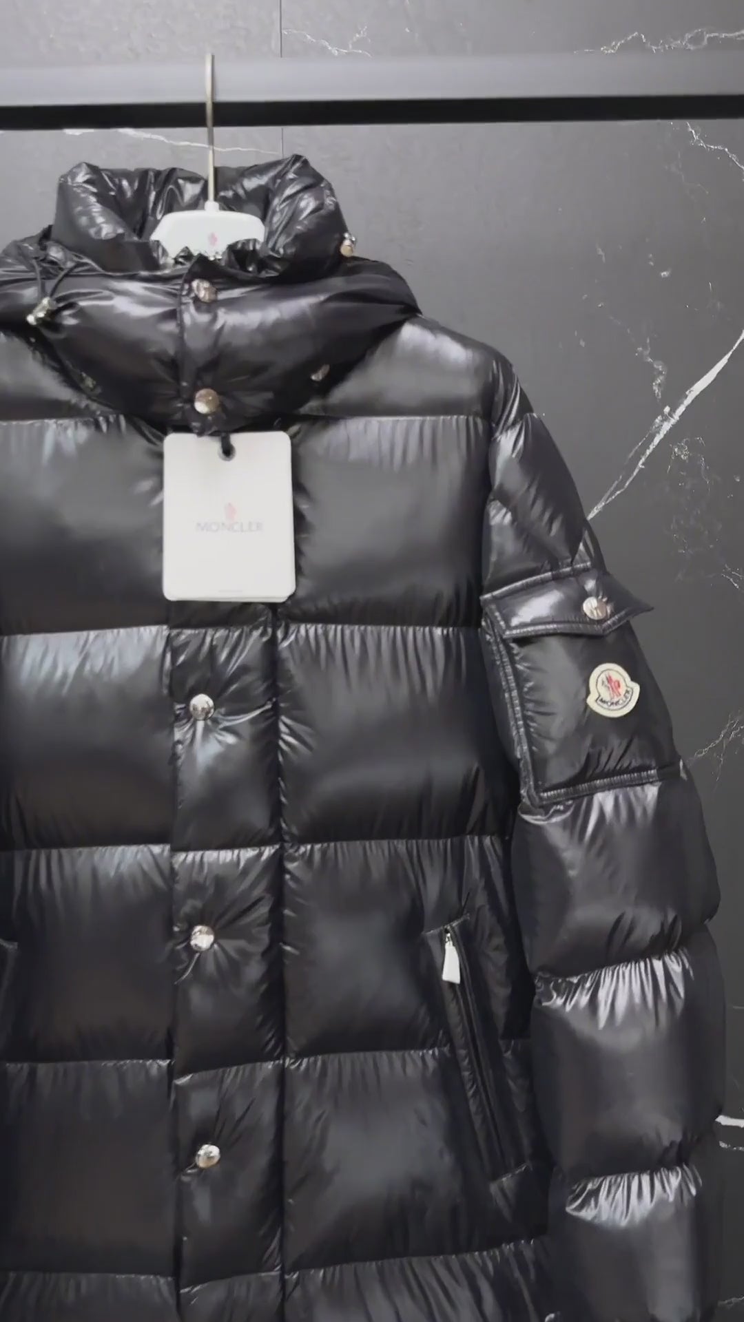 Moncler Hanoverian Glossy Hooded Long Puffer Coat | Premium Down | Full Length