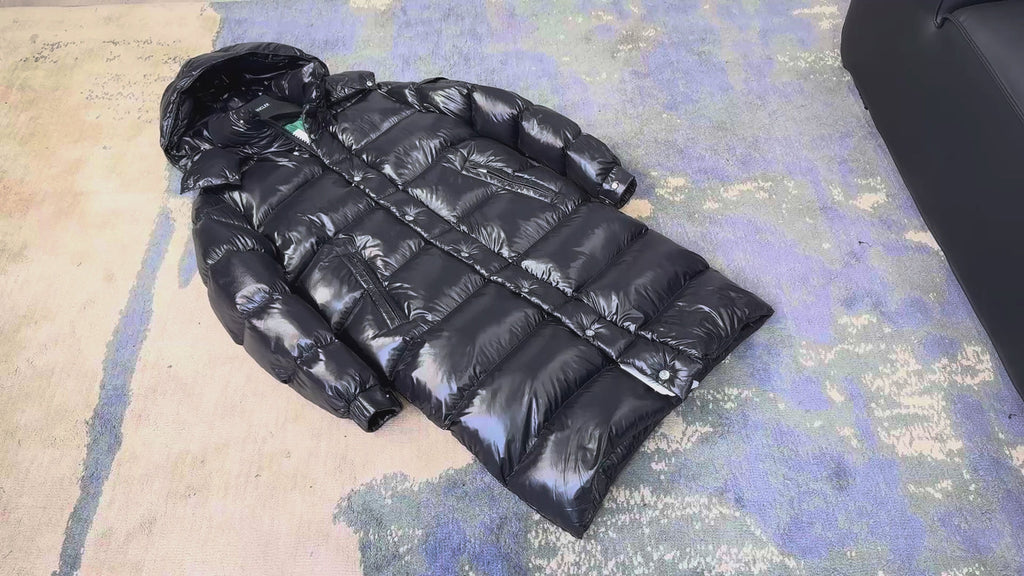 Moncler Hanoverian Glossy Hooded Long Puffer Coat | Premium Down | Full Length