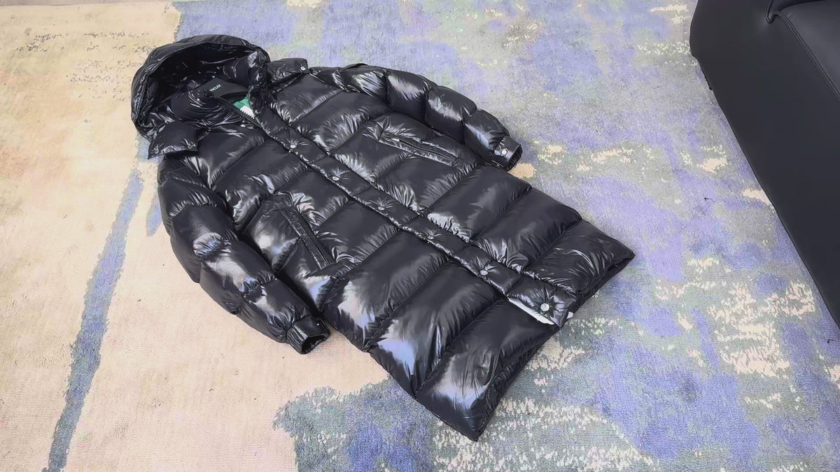 Moncler Hanoverian Glossy Hooded Long Puffer Coat | Premium Down | Full Length