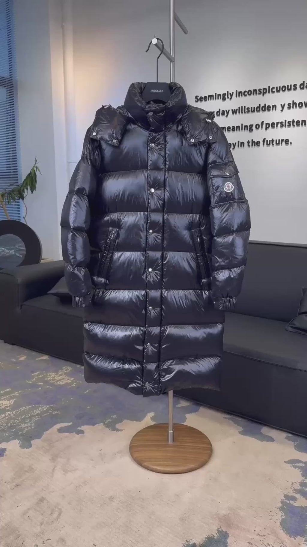 Moncler Hanoverian Glossy Hooded Long Puffer Coat | Premium Down | Full Length