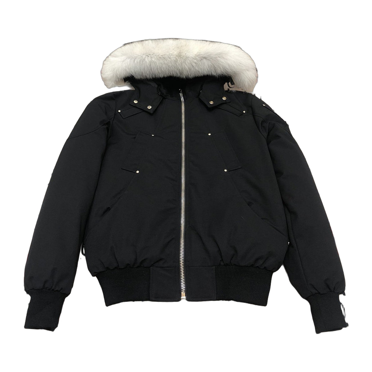 Moose Knuckles Men's Original Ballistic Shearling-Trim Bomber | Black | Canadian Down