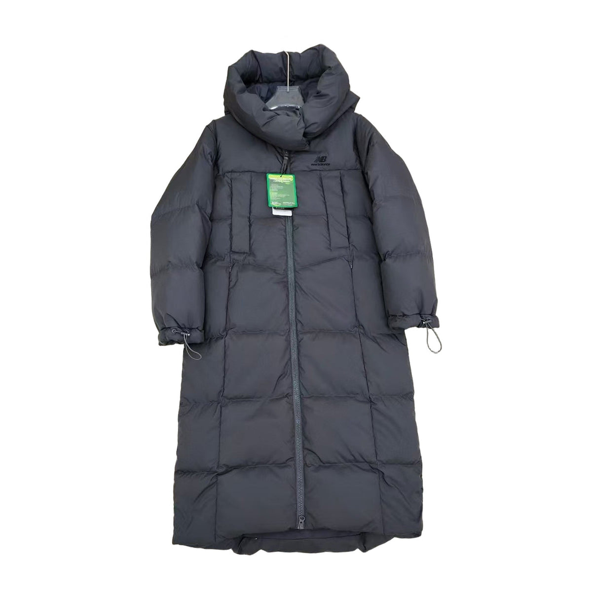 New Balance Hooded Long Puffer Coat | Black | Premium Insulation
