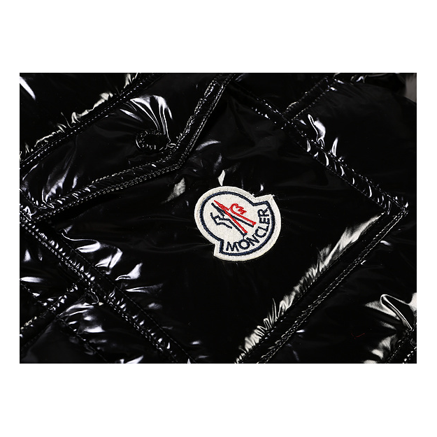 Moncler Contrast-Trim Glossy Hooded Puffer Jacket | Premium Down | Graphic Detail