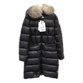 Moncler Four-Pocket Fur-Trim Hooded Long Puffer Coat | Black | Full Length