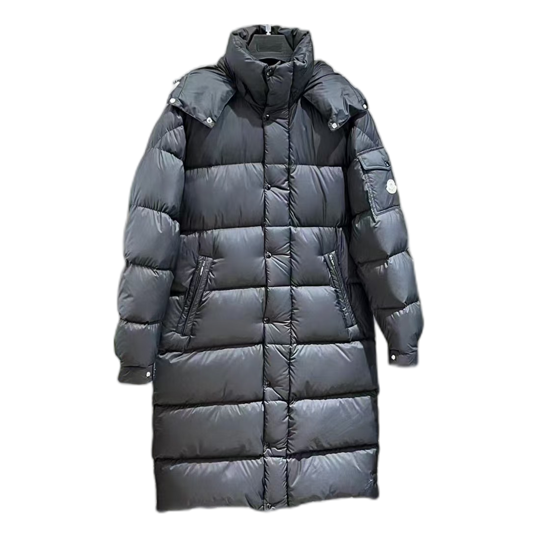 Moncler Hanoverian Hooded Long Puffer Coat | Black | Full Length