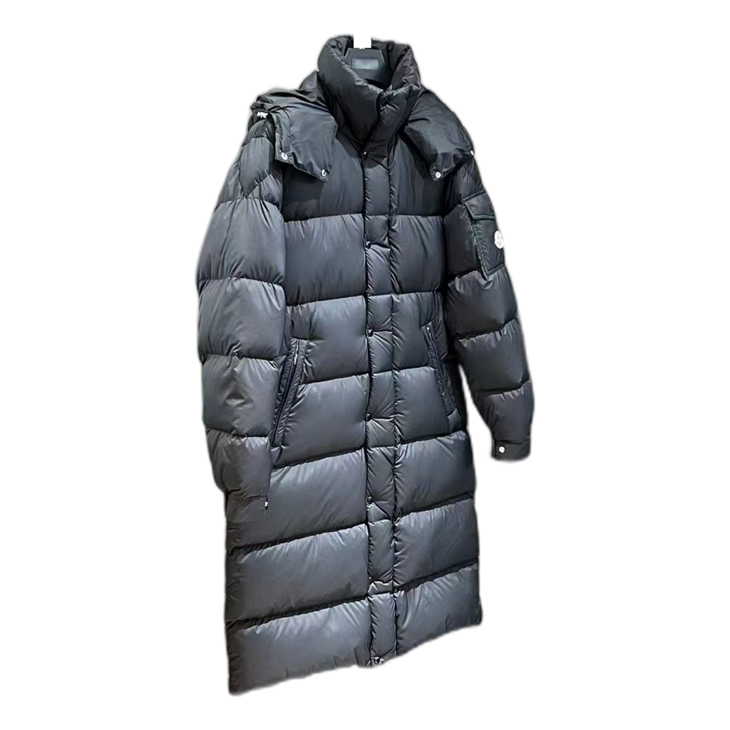 Moncler Hanoverian Hooded Long Puffer Coat | Black | Full Length