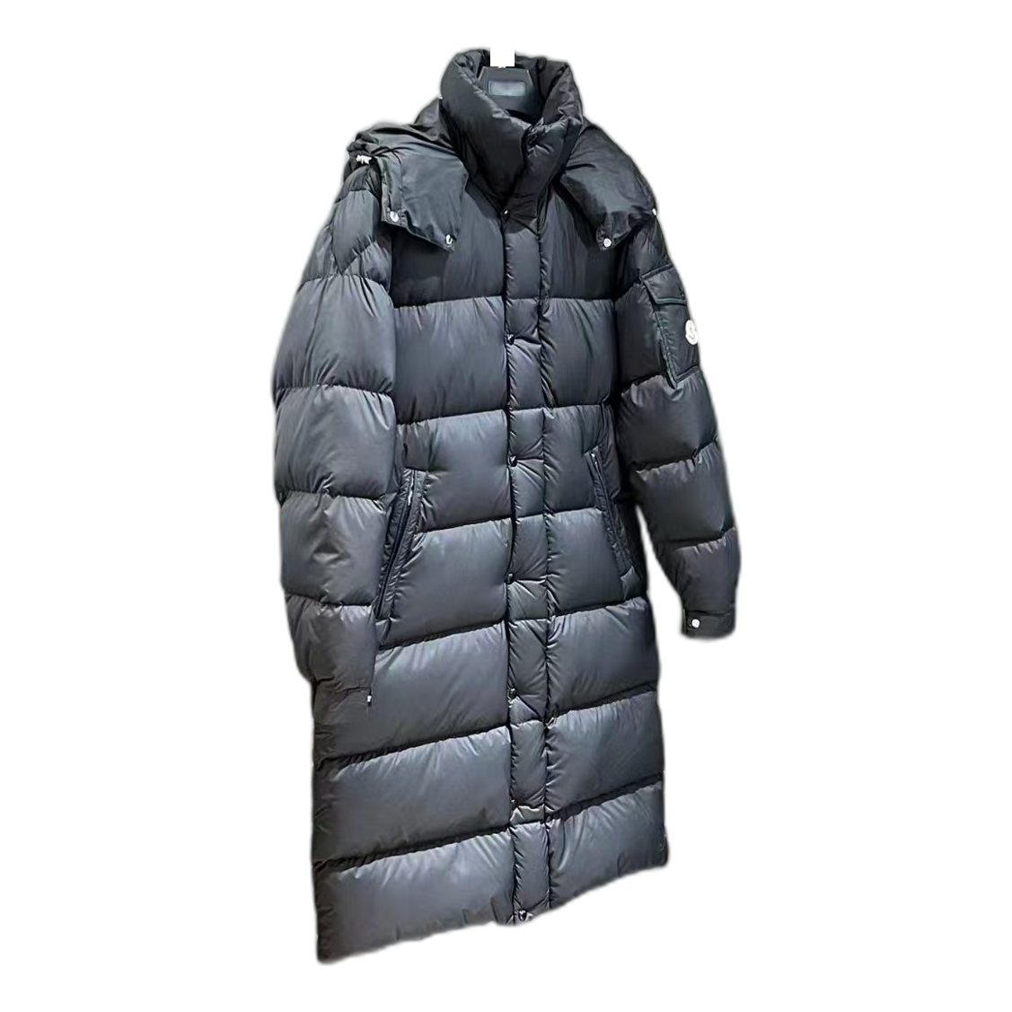 Moncler Hanoverian Hooded Long Puffer Coat | Black | Full Length
