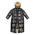 Moncler Gold-Lined Glossy Long Puffer Coat | Black | Full Length