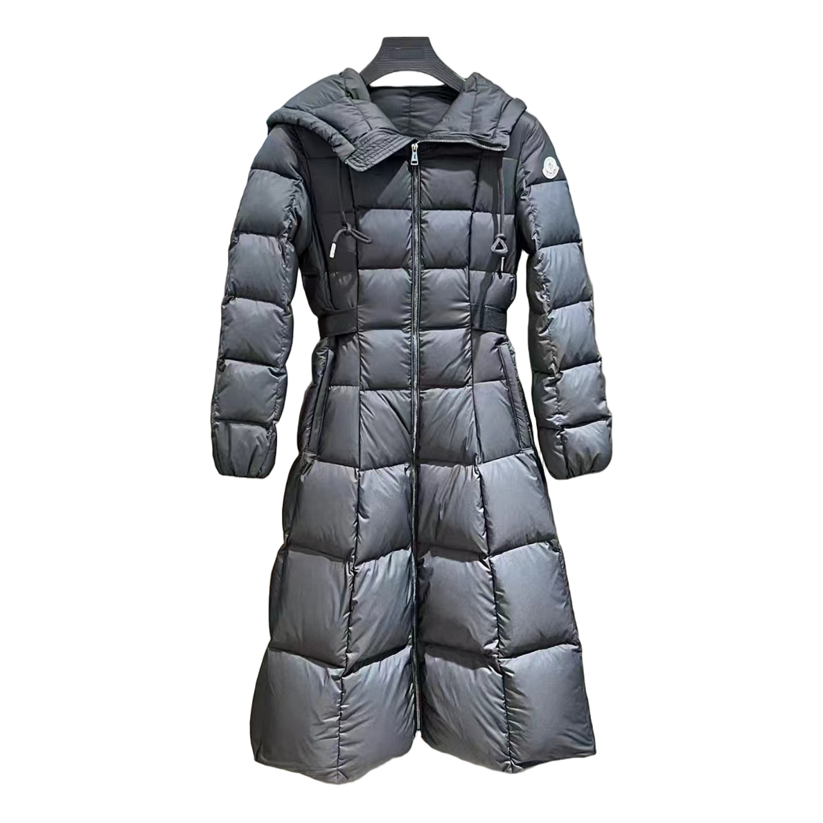 Moncler Faucon Hooded Long Puffer Coat | Black | Full Length