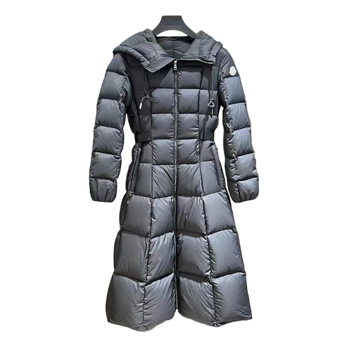 Moncler Faucon Hooded Long Puffer Coat | Black | Full Length
