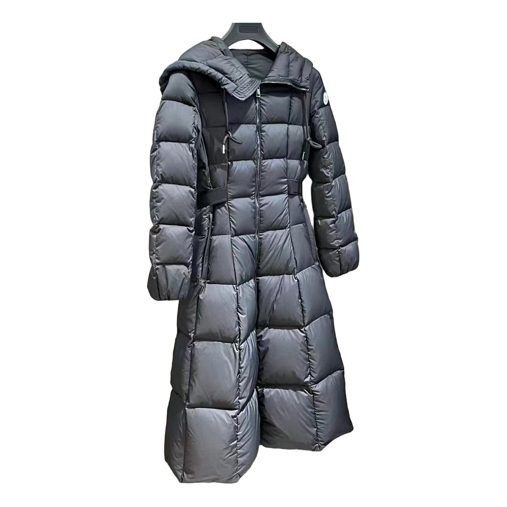 Moncler Faucon Hooded Long Puffer Coat | Black | Full Length