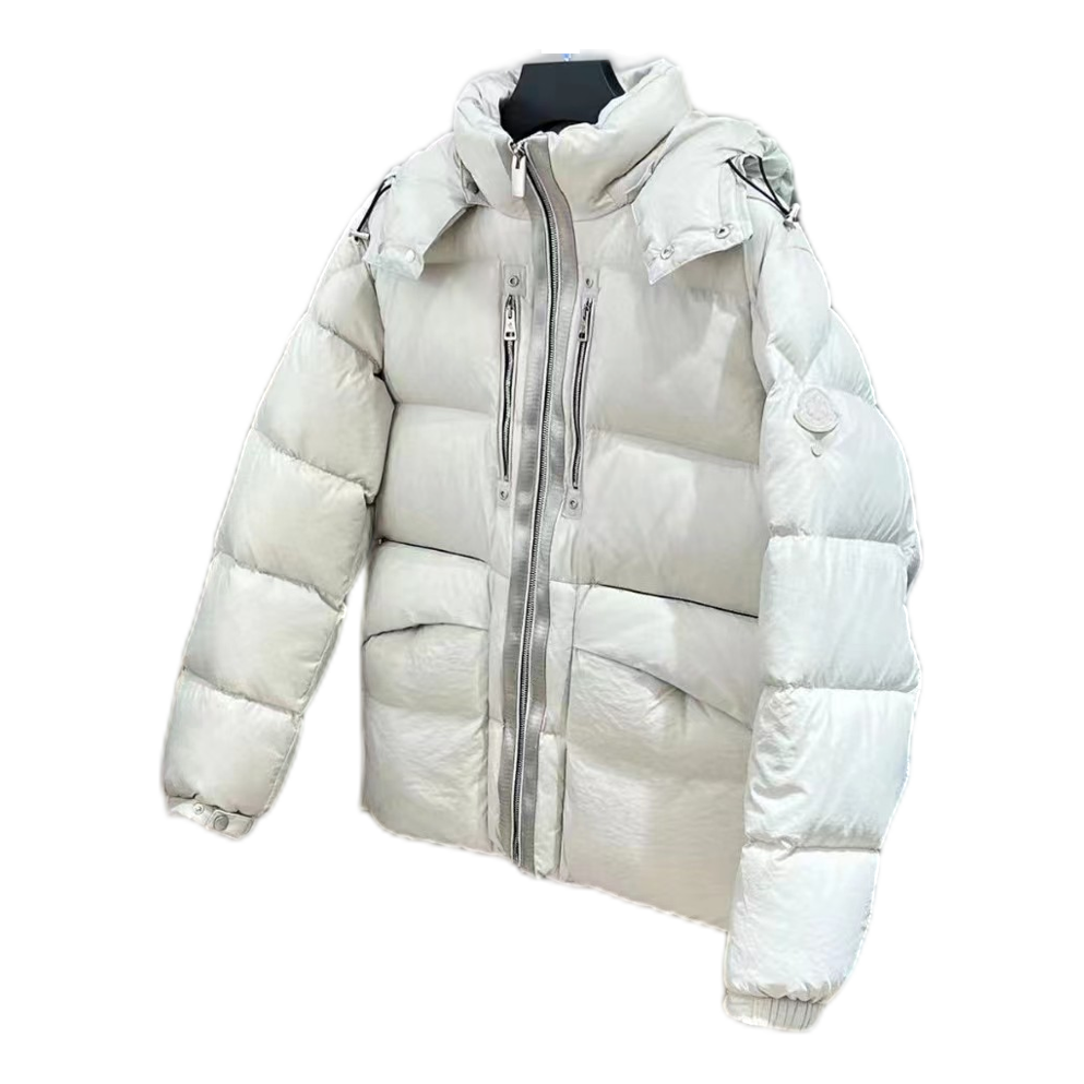Moncler Double-Zip Hooded Puffer Jacket | Off White | Dual-Zip Closure