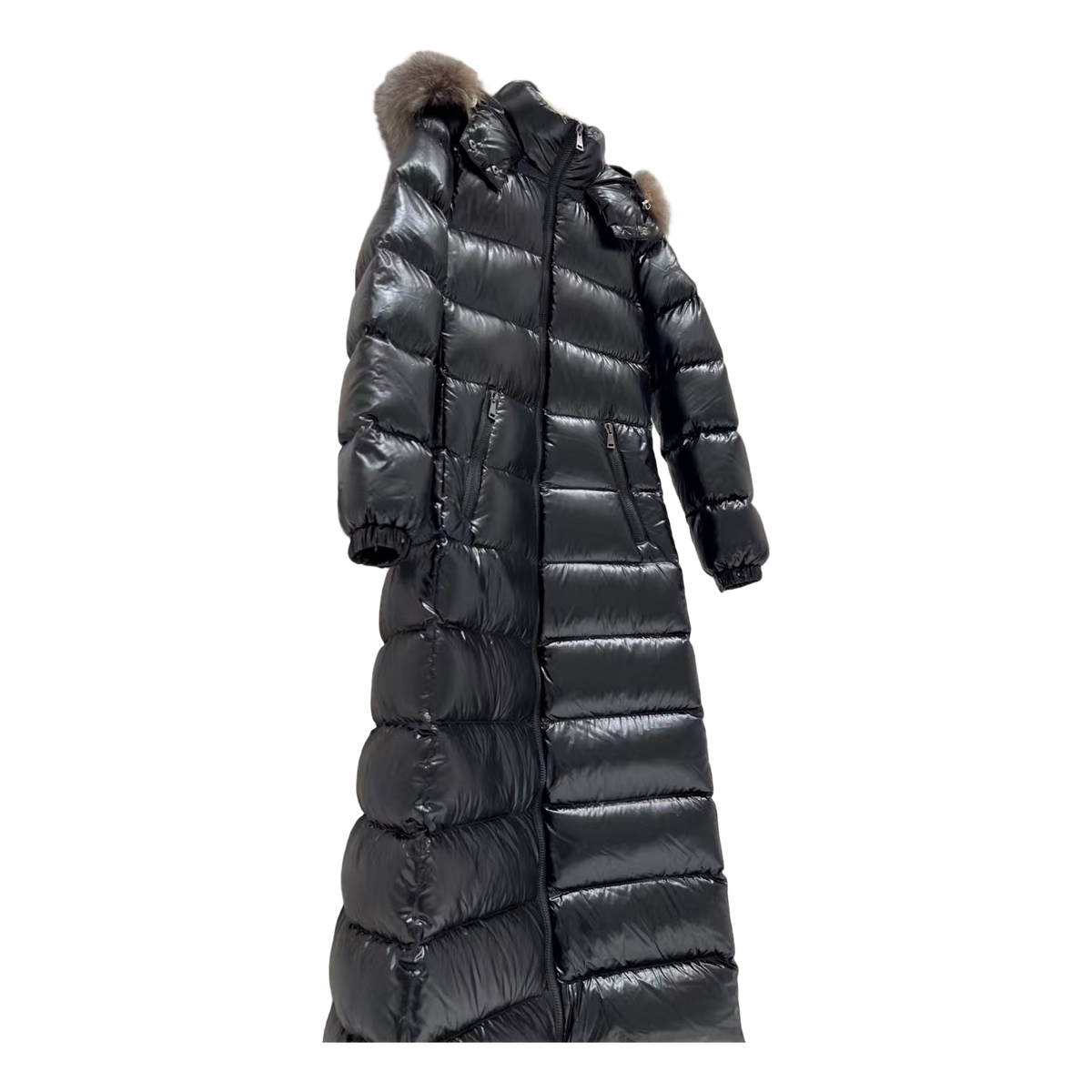 Moncler Hudson Fur-Trim Long Puffer Coat | Premium Down | Full Length