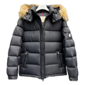Moncler Fur-Trim Hooded Puffer Jacket | Black | Full Length