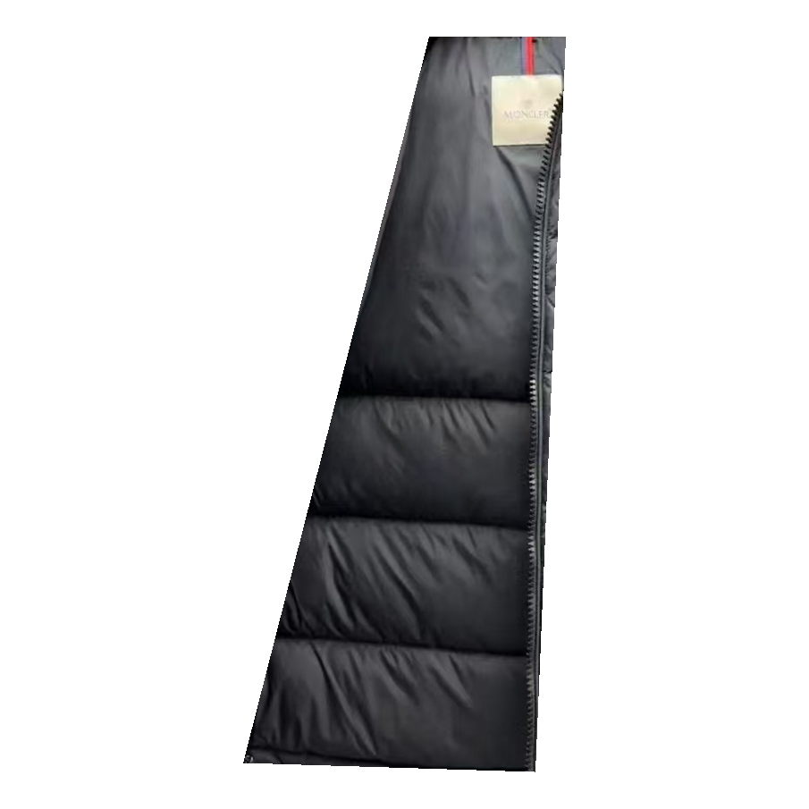 Moncler Fur-Trim Hooded Puffer Jacket | Black | Full Length