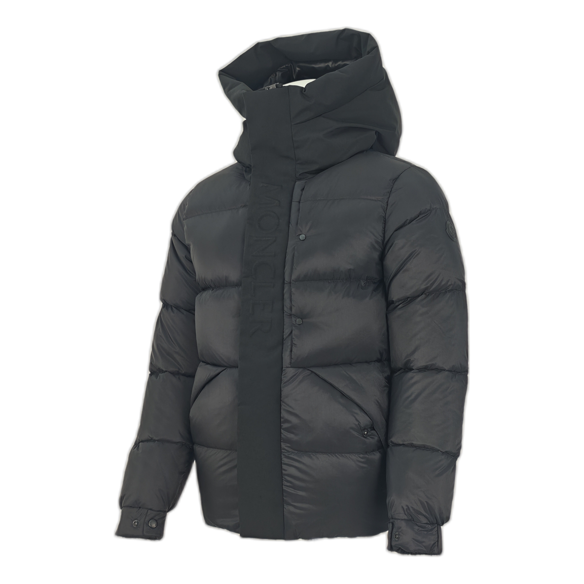 Moncler Tonal-Logo High-Collar Puffer Jacket | Black | Premium Down
