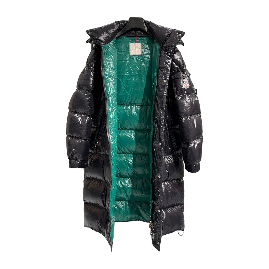Moncler Hanoverian Glossy Hooded Long Puffer Coat | Premium Down | Full Length
