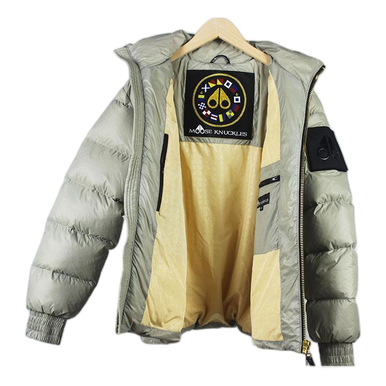 Moose Knuckles Stand-Collar Puffer Jacket | Sage Grey | Canadian Down