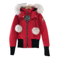 Moose Knuckles Debbie Fur-Trim Bomber Jacket | Canadian Down | Coyote Fur