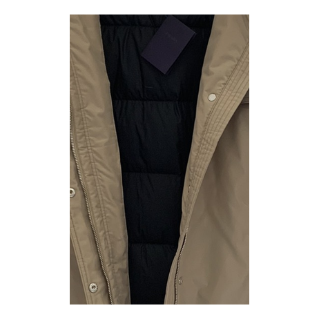 Prada Belted Fur-Trim Hooded Coat | Beige