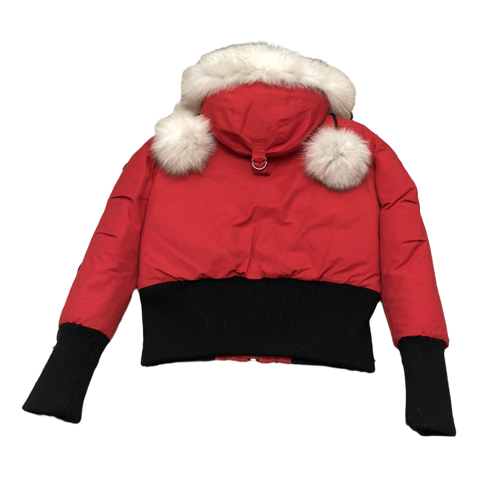 Moose Knuckles Debbie Pom-Pom Hooded Bomber | Red | Canadian Down