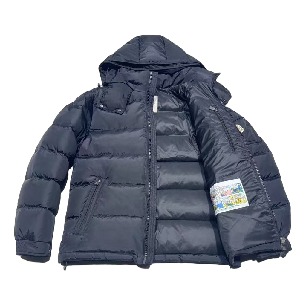Moncler Sleeve-Pocket Hooded Puffer Jacket | Navy | Premium Down