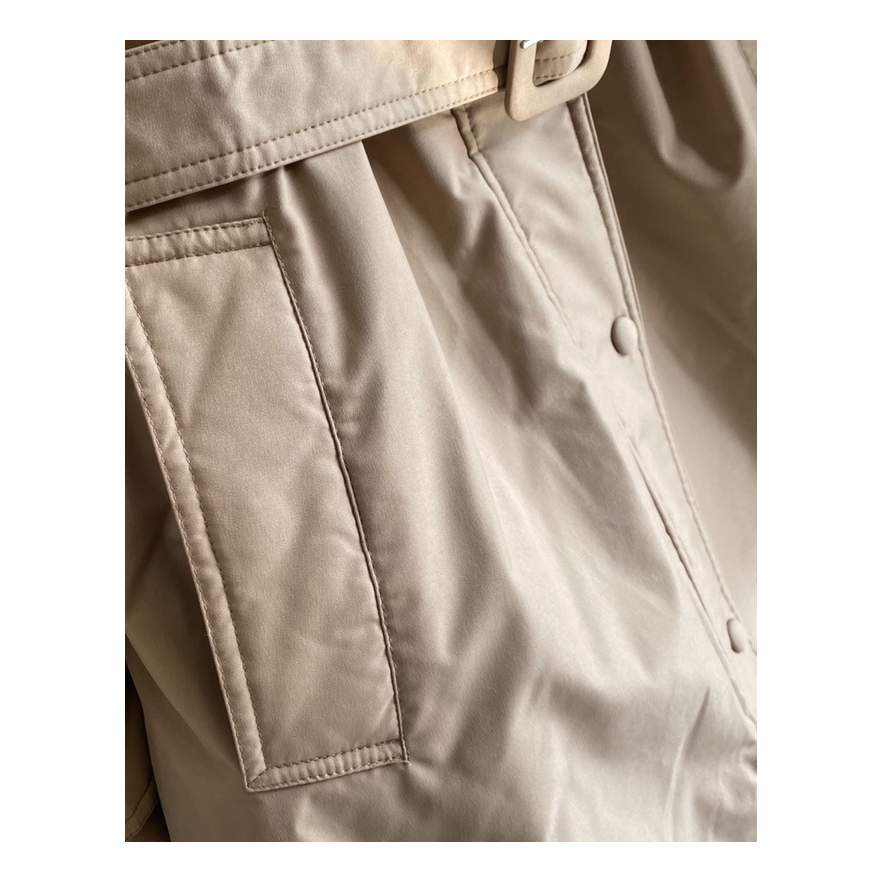 Prada Belted Fur-Trim Hooded Coat | Blush Beige