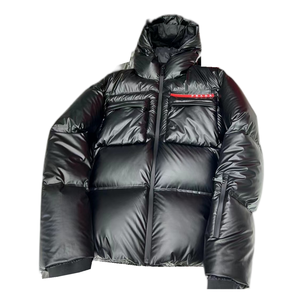 Prada Linea Rossa Hooded Puffer Jacket | Black
